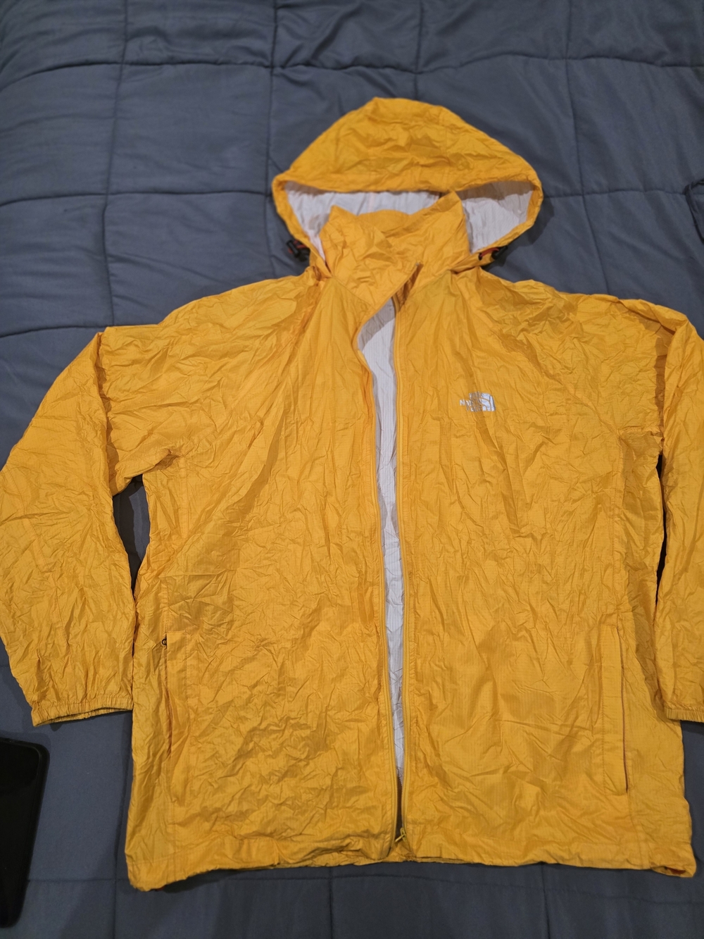 The North Face Women’s Yellow Packable Light Hooded Rain Jacket